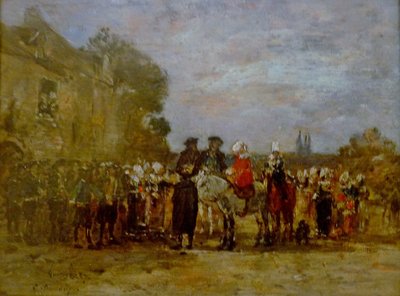 法语  基姆佩尔的 Noce à Quimper 婚礼 作者 尤金·路易斯·布丁
