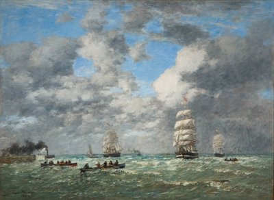 离开勒阿弗尔港/航运 (Le Havre, sortie du port) 作者 尤金·路易斯·布丁