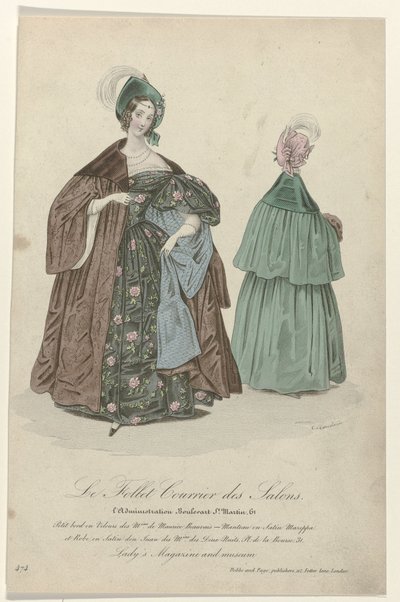 Le Follet Courrier des Salons》，女士杂志和博物馆，1835-1836 年，第 474 期：天鹅绒小饰品 (...) 作者 多布斯和佩奇