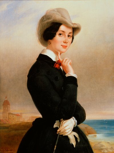 皇家剧院维拉·萨莫伊洛娃（Vera Samoylova）的女演员肖像，1840年代。 作者 Eugéne Pluchart