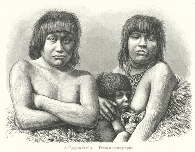 A Fuegian family (engraving) 作者 欧洲学校