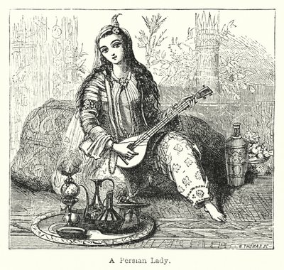 一位波斯女士（版画） 作者 欧洲学校