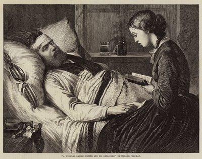 A Wounded Danish Soldier and his Betrothed (engraving) 作者 欧洲学校