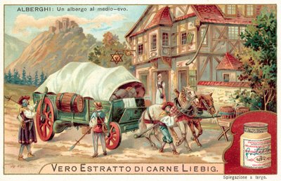 An inn in medieval times (chromolitho) 作者 欧洲学校