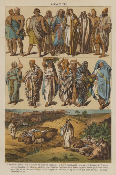 Arabes (colour litho) 作者 欧洲学校
