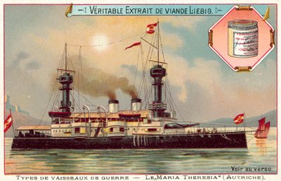 奥地利装甲巡洋舰 SMS Konigin Maria Theresia (chromolitho) 作者 欧洲学校