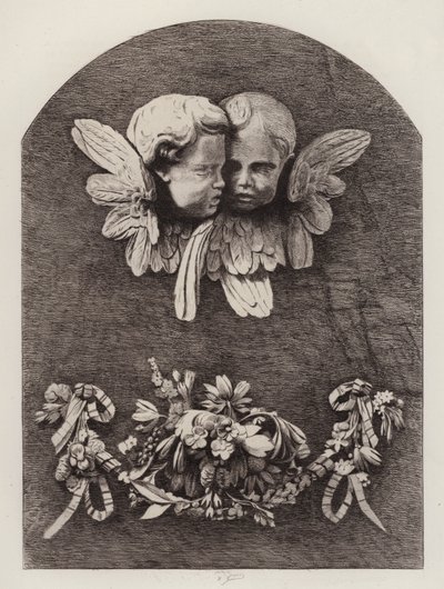 Cambridge: Carvings in Trinity College Library (etching) 作者 欧洲学校