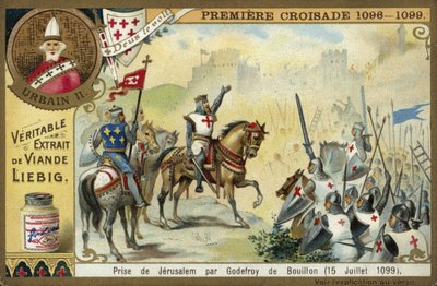 1099年7月15日，第一次十字军东征的Godfrey of Bouillon夺取耶路撒冷 作者 欧洲学校