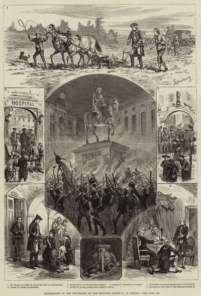 在维也纳庆祝约瑟夫二世皇帝诞辰一百周年（版画） 作者 欧洲学校