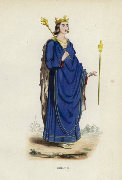 Charles VI (coloured engraving) 作者 欧洲学校