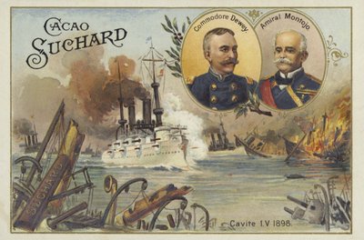 Commodore George Dewey和海军上将Patricio Montojo，马尼拉湾战役，西班牙 - 美国战争，1898年5月1日 作者 欧洲学校