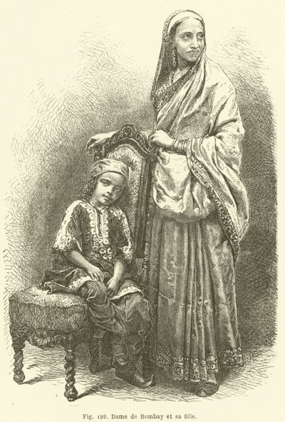 孟买夫人和她的女儿（版画） 作者 欧洲学校