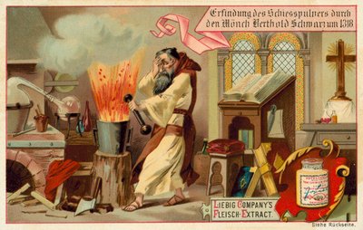 Discovery of gunpowder by the monk Berthold Schwarz 作者 欧洲学校