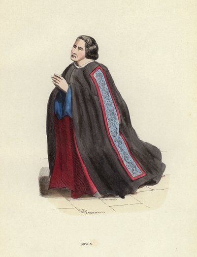 Doyen (coloured engraving) 作者 欧洲学校