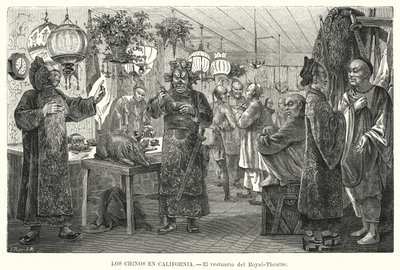 美国加利福尼亚州旧金山皇家中国剧院更衣室（石版画） 作者 欧洲学校