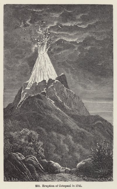 Eruption of Cotopaxi in 1741 (engraving) 作者 欧洲学校