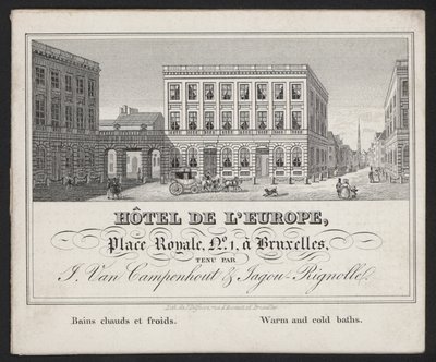 Hotel De L？Europe，Bruxelles，J Van Campenhout和Jagou Rignolle 作者 欧洲学校