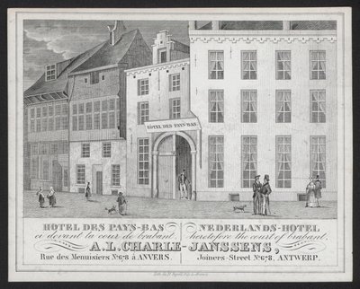 Hotel Des Pays Bas，荷兰酒店，A L Charle-Janssens，Anvers，安特卫普（雕刻） 作者 欧洲学校