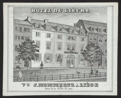 Du Lievre酒店，J Mommertz，Liege（雕刻）。 作者 欧洲学校