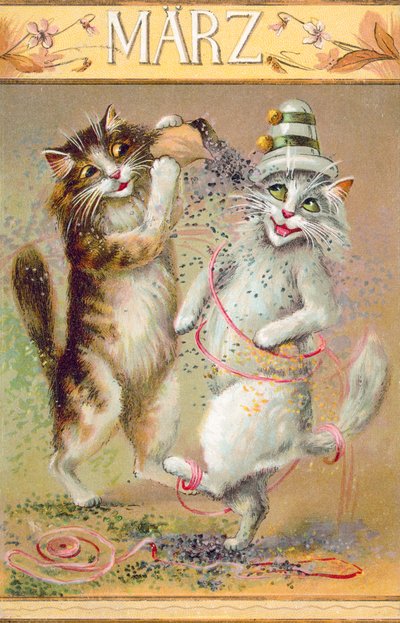 幽默猫明信片（彩色石版印刷） 作者 欧洲学校
