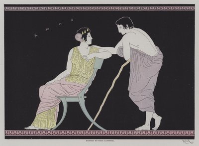 古希腊陶器插图（彩色石版画） 作者 欧洲学校