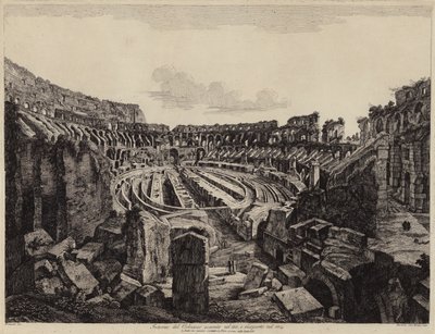 罗马斗兽场内部，1813 年出土，1814 年开放（雕刻） 作者 欧洲学校
