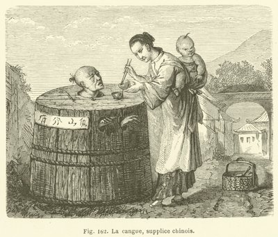 La cangue, supplice chinois (engraving) 作者 欧洲学校