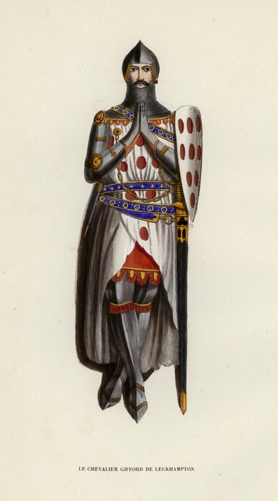 Le Chevalier Gifford De Leckhampton (coloured engraving) 作者 欧洲学校