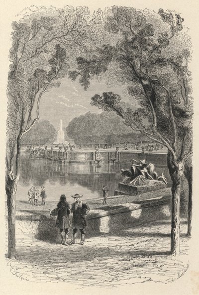 Les Hautes Terrasses A Versailles（雕版画 作者 欧洲学校