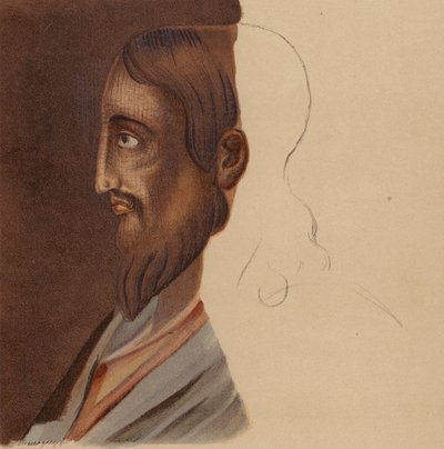 耶稣基督的肖像取自罗马地下墓穴的马赛克镶嵌画（chromolitho） 作者 欧洲学校
