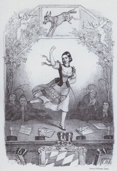 Lola Montez Dancing Bavarian History (litho) 作者 欧洲学校