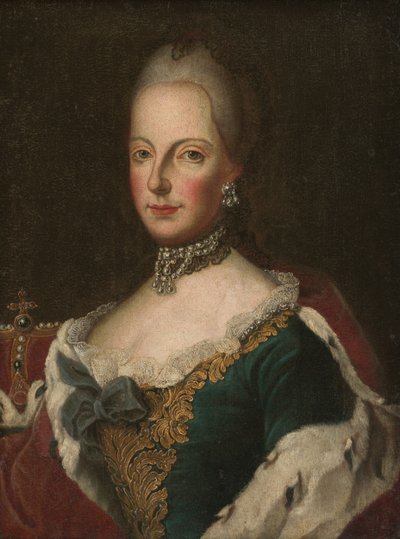 玛丽亚·特蕾莎（Maria Theresa），约1750年（布面油画） 作者 欧洲学校