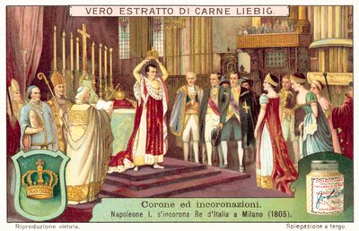 Napoleon Bonaparte crowning himself King of Italy at Milan 作者 欧洲学校