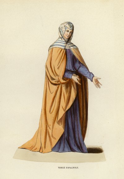 Noble Espagnole（彩色雕刻） 作者 European School