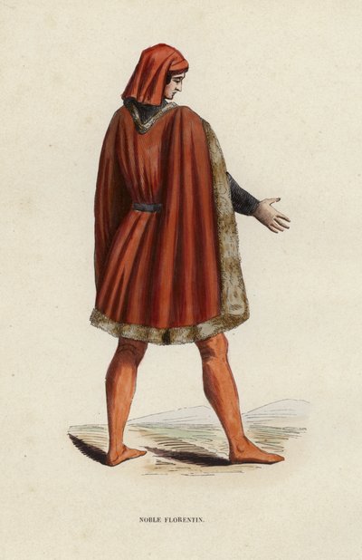 Noble Florentin (coloured engraving) 作者 欧洲学校