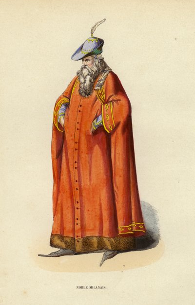 Noble Milanais（彩色雕刻） 作者 欧洲学校