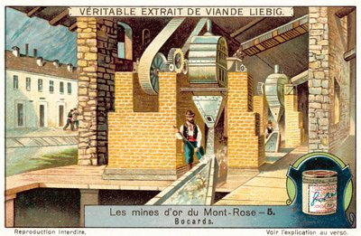 意大利Monte Rosa金矿的磨矿机（chromolitho）。 作者 欧洲学校