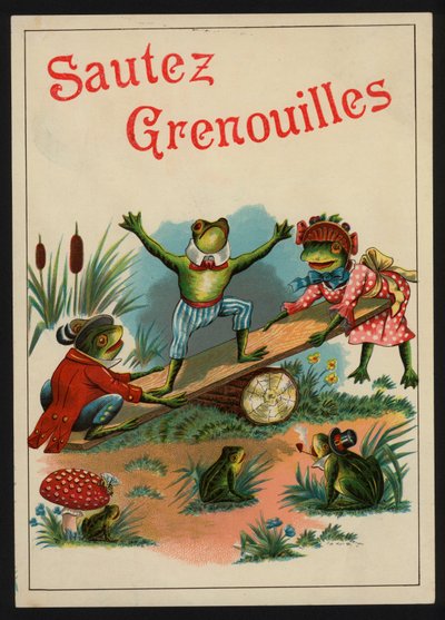 Sautez Grenouilles (colour litho) 作者 欧洲学校