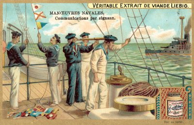 Signalling between ships (chromolitho) 作者 欧洲学校