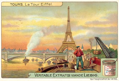 The Eiffel Tower, Paris (chromolitho) 作者 欧洲学校