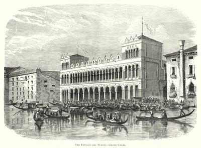 大运河的Fondaco dei Turchi（雕刻）。 作者 欧洲学校