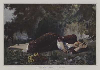The Young Girl (colour litho) 作者 欧洲学校