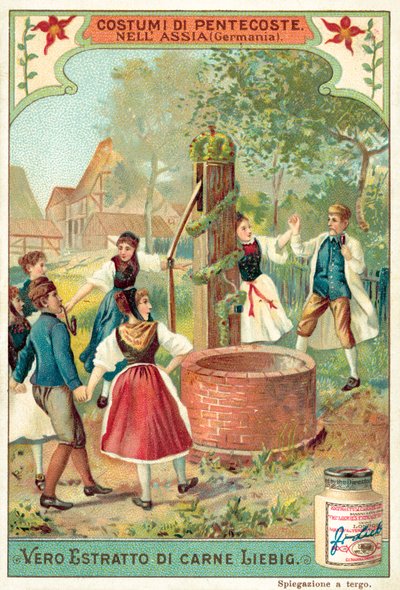 Traditional Pentecost celebrations in Hesse, Germany (chromolitho) 作者 欧洲学校