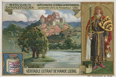 符腾堡州; Wirtemberg城堡和Ulrich I，符腾堡州伯爵，1260年 作者 欧洲学校