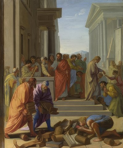 使徒保罗在以弗所传道。 1649 作者 Eustache Le Sueur