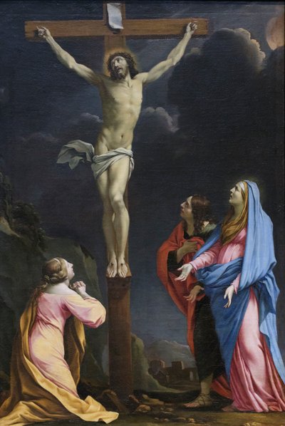 十字架上的基督，约 1643 年（布面油画） 作者 Eustache Le Sueur