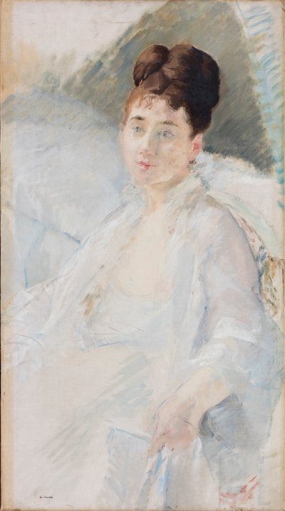 疗养员。白衣女子的肖像，1877-1878。 作者 伊娃·冈萨雷斯（EvaGonzalès）