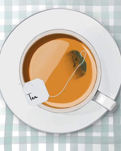 一杯茶，布鲁克林（数字艺术） 作者 埃文·斯克拉