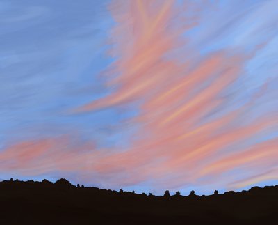 树线，哈德逊山谷，2018 年（用苹果铅笔在 iPad 上手绘） 作者 埃文·斯克拉