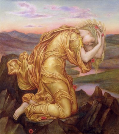 德米特哀悼Persephone，1906年 作者 伊夫林·德·摩根（Evelyn De Morgan）